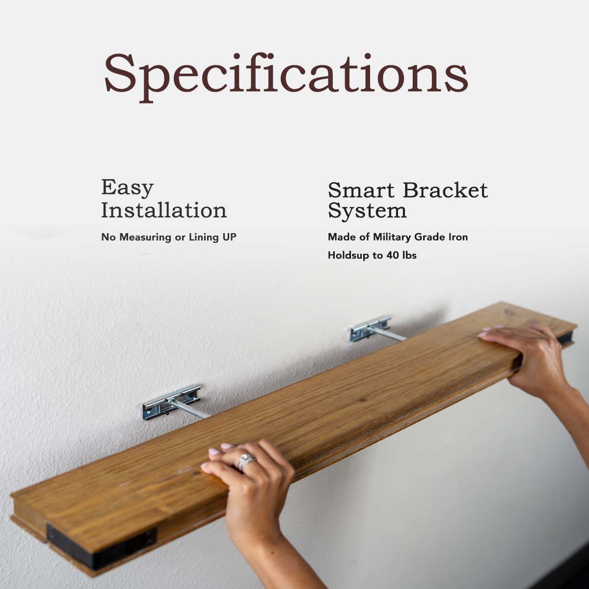 Modern Light Walnut Floating Shelves
