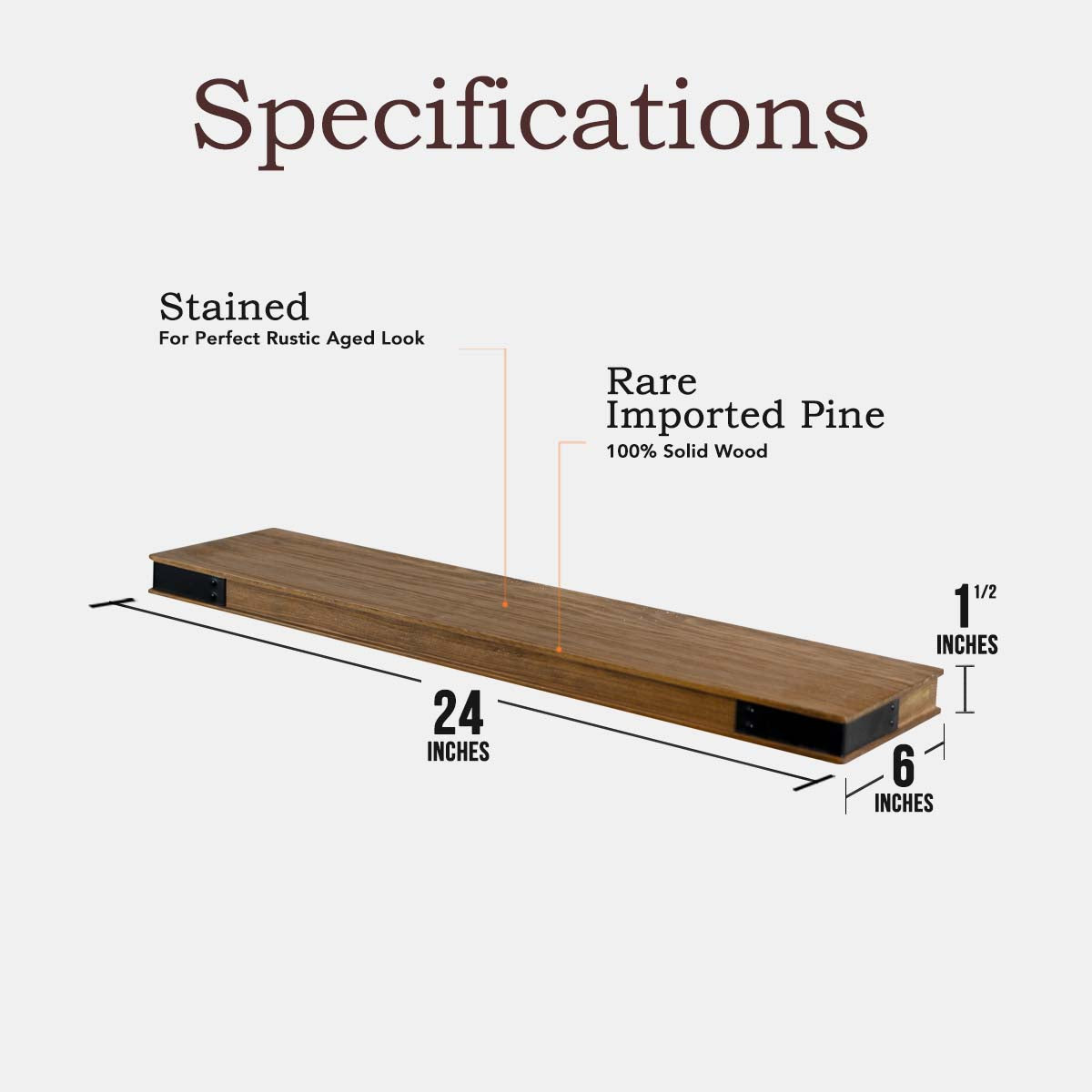 Modern Light Walnut Floating Shelves