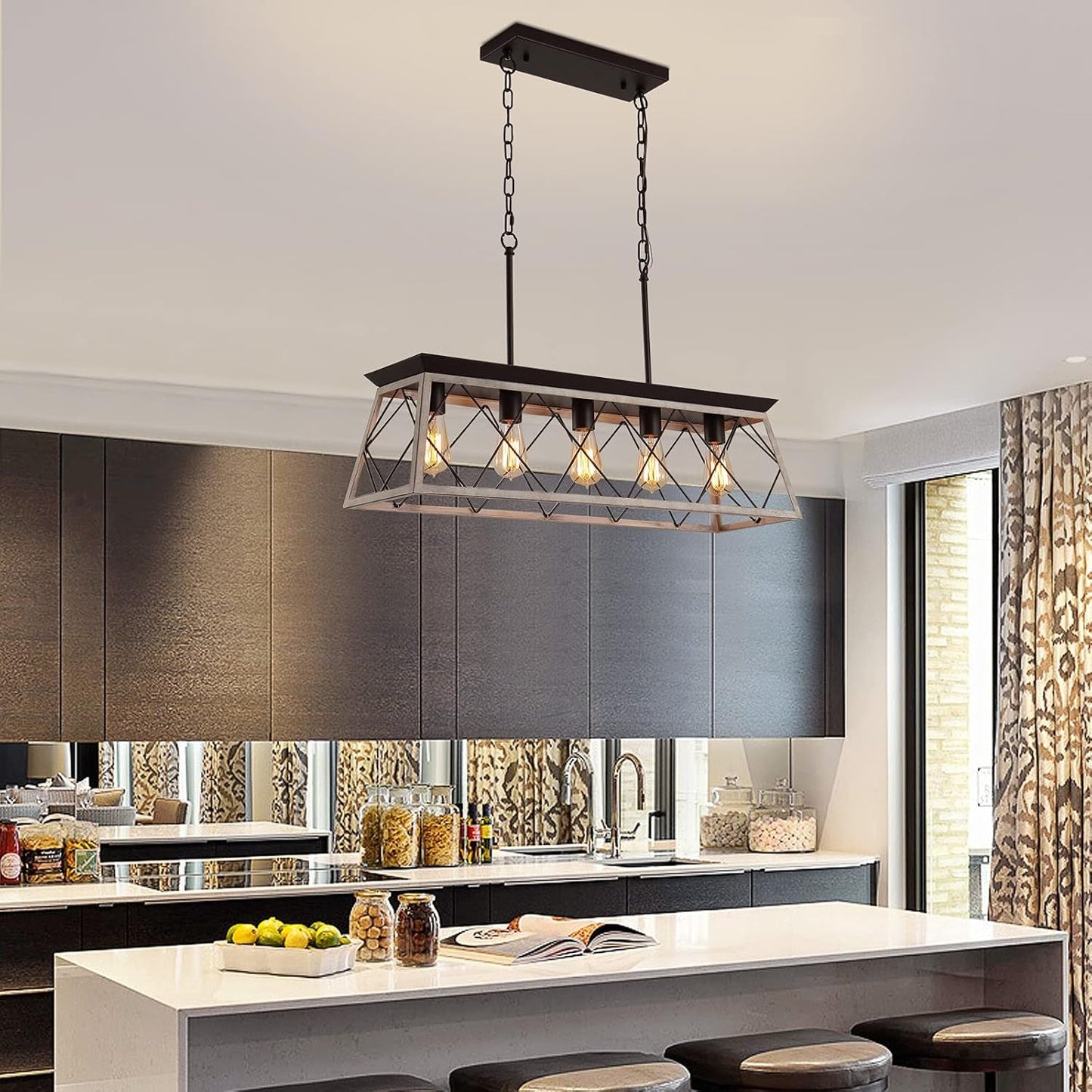 Farmhouse Rustic Vintage Dining Room Chandelier