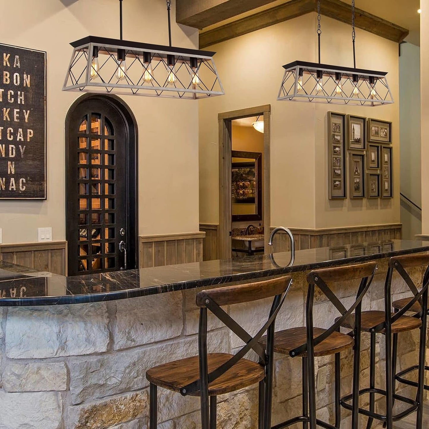 Farmhouse Rustic Vintage Dining Room Chandelier