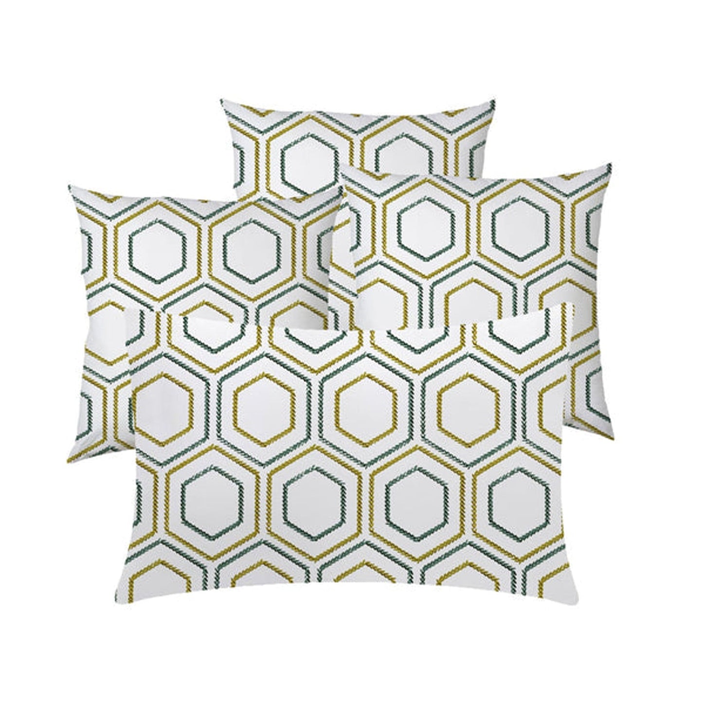 Cotton Linen Fabric Set of 4 Pillows