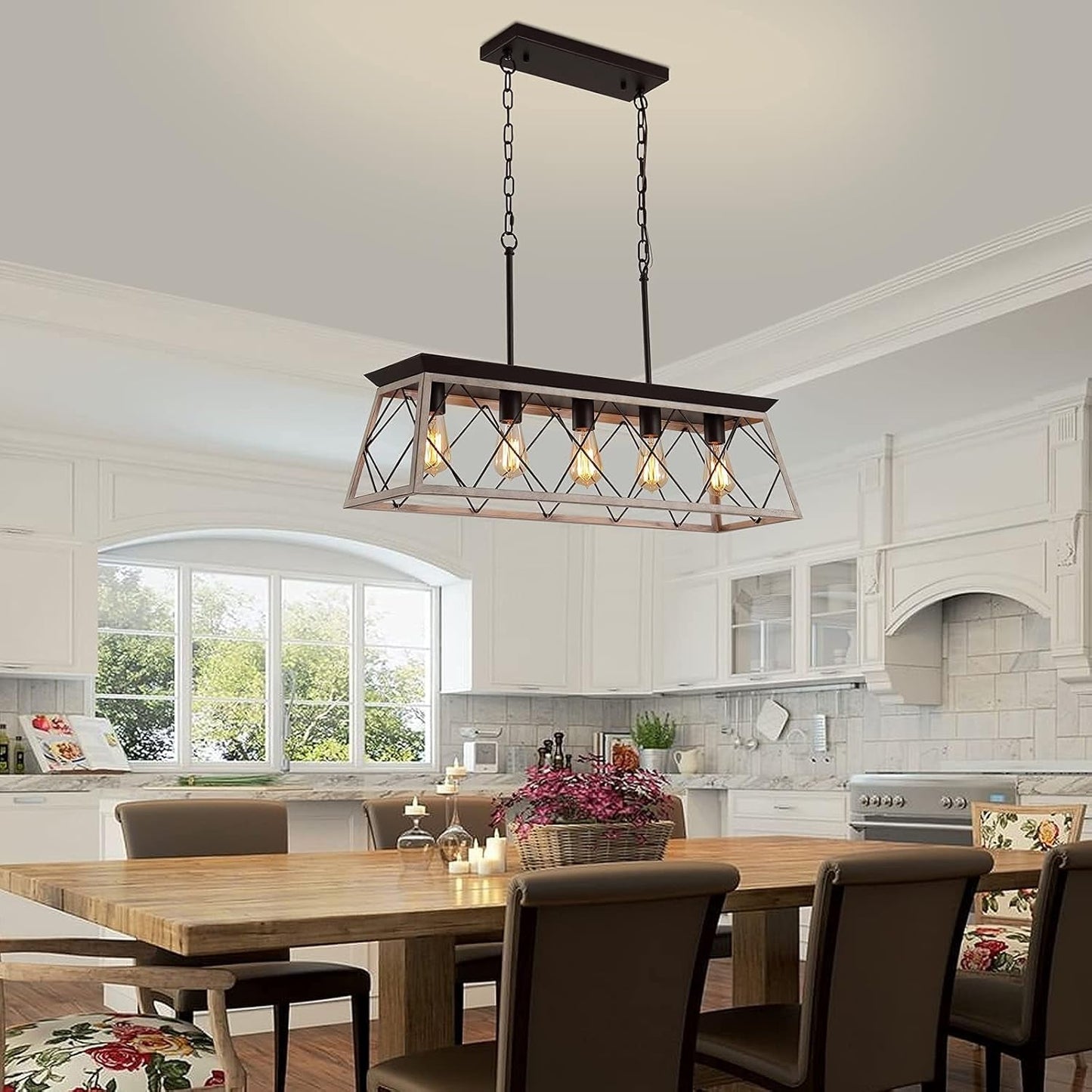 Farmhouse Rustic Vintage Dining Room Chandelier