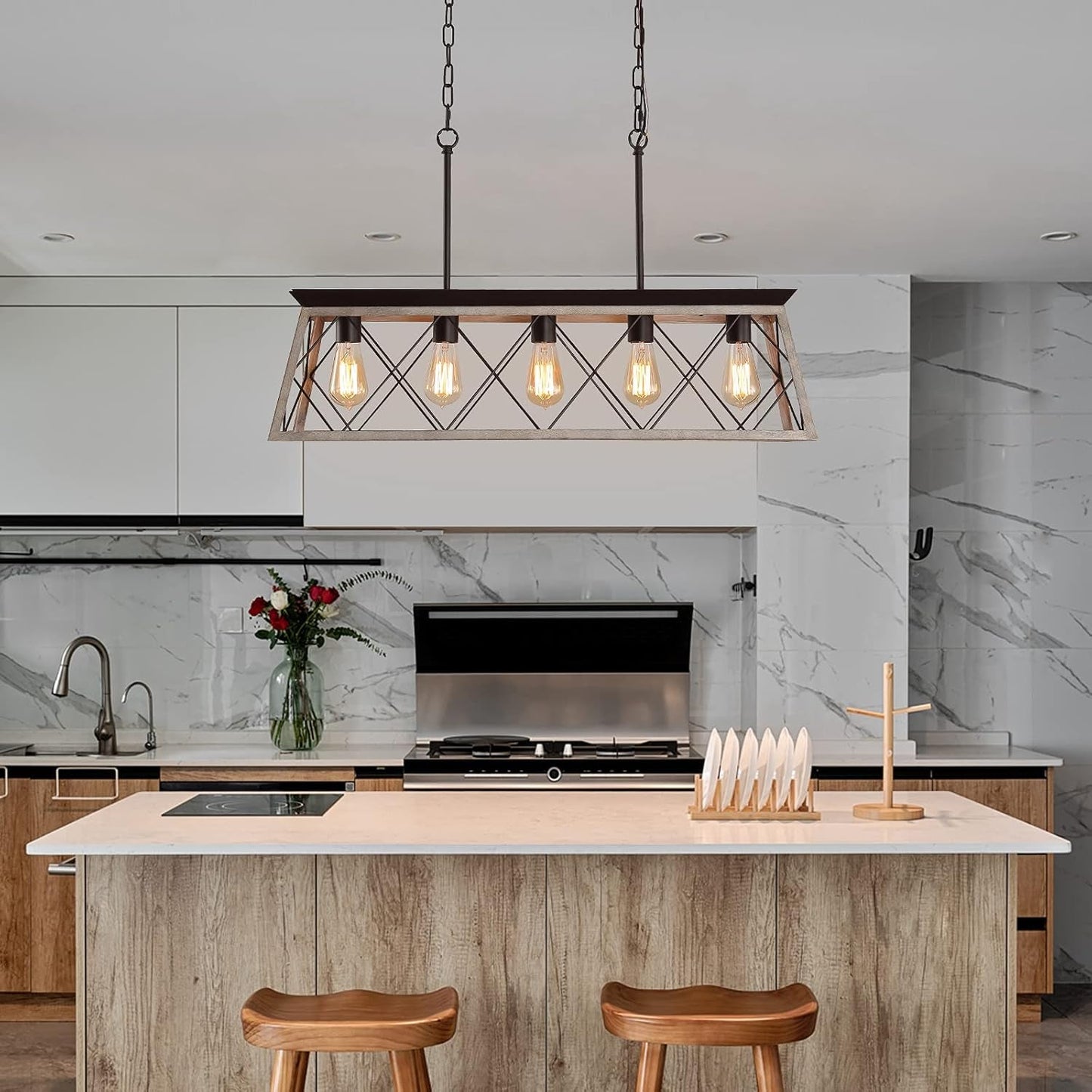 Farmhouse Rustic Vintage Dining Room Chandelier